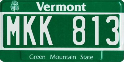 VT license plate MKK813
