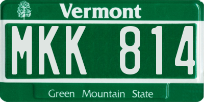 VT license plate MKK814