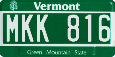 VT license plate MKK816
