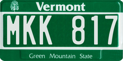 VT license plate MKK817