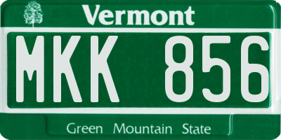 VT license plate MKK856