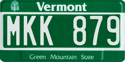 VT license plate MKK879