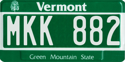 VT license plate MKK882