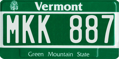 VT license plate MKK887