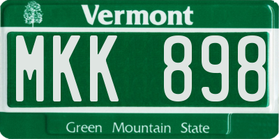 VT license plate MKK898
