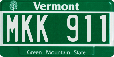 VT license plate MKK911