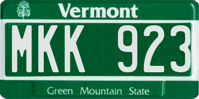 VT license plate MKK923