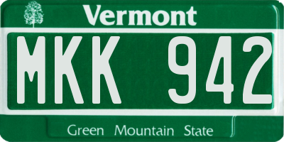 VT license plate MKK942