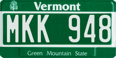 VT license plate MKK948