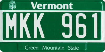 VT license plate MKK961