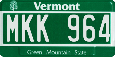 VT license plate MKK964