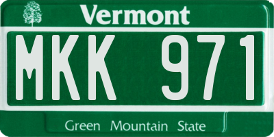 VT license plate MKK971