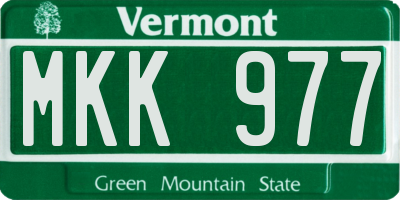 VT license plate MKK977