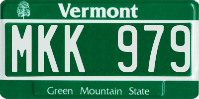 VT license plate MKK979