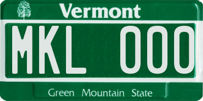 VT license plate MKL000