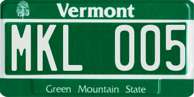 VT license plate MKL005