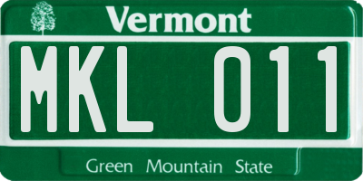 VT license plate MKL011