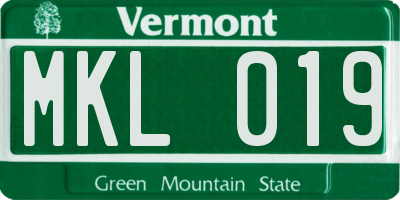 VT license plate MKL019