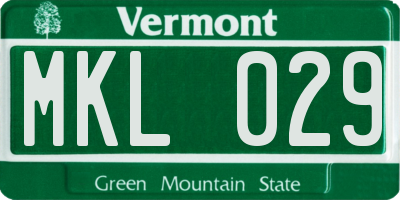 VT license plate MKL029