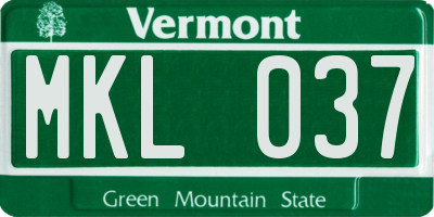 VT license plate MKL037