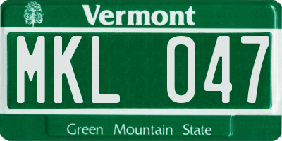 VT license plate MKL047