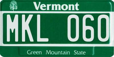VT license plate MKL060