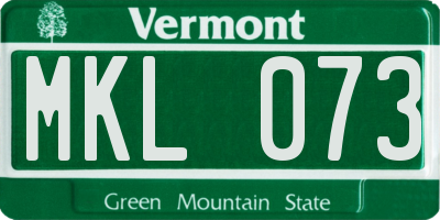 VT license plate MKL073