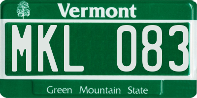 VT license plate MKL083