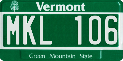 VT license plate MKL106