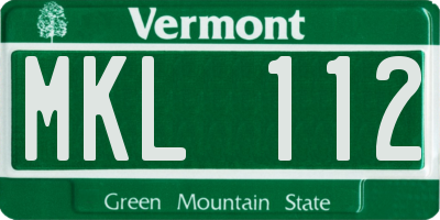 VT license plate MKL112
