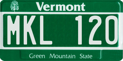 VT license plate MKL120