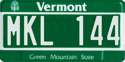 VT license plate MKL144