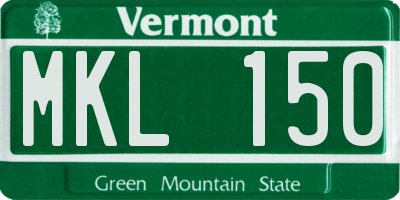 VT license plate MKL150