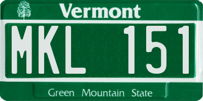 VT license plate MKL151