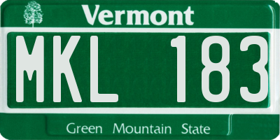 VT license plate MKL183