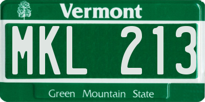 VT license plate MKL213