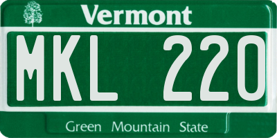 VT license plate MKL220