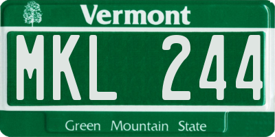 VT license plate MKL244