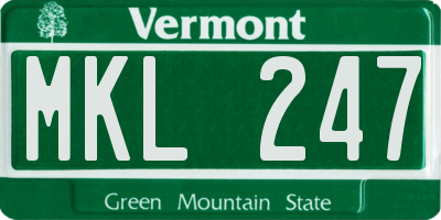 VT license plate MKL247