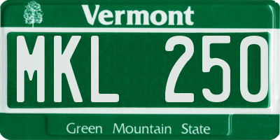 VT license plate MKL250