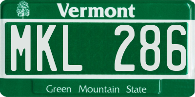 VT license plate MKL286