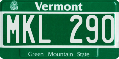 VT license plate MKL290