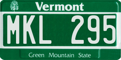 VT license plate MKL295