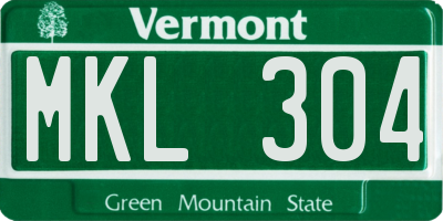 VT license plate MKL304