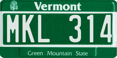 VT license plate MKL314