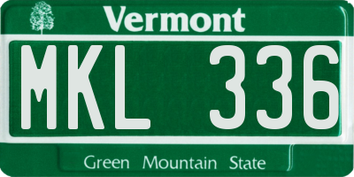 VT license plate MKL336