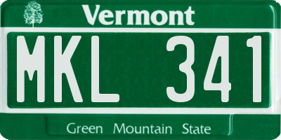 VT license plate MKL341