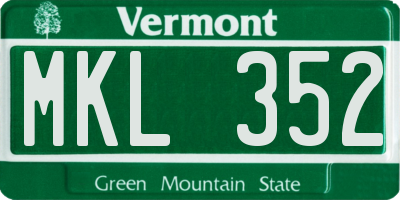 VT license plate MKL352
