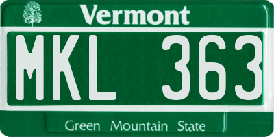 VT license plate MKL363