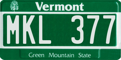 VT license plate MKL377